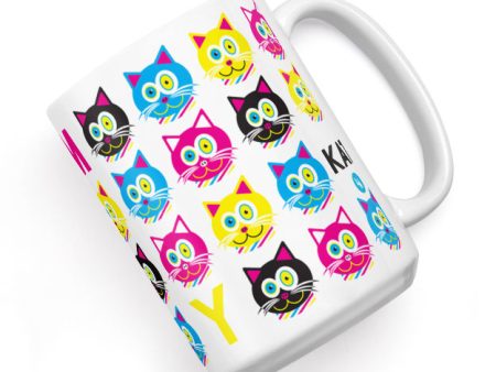 CMYKat  Pattern Large Cat Coffee Mug Fashion