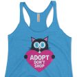 Adopt, Don t Shop.  (cat with heart) Tri-blend Racerback Tank Sale