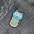 Feeling Refreshed  Silly Blue Cat Enamel Pin Online now