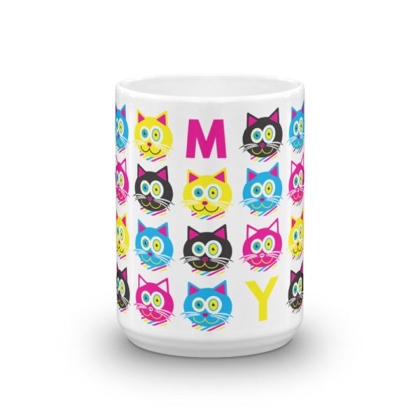 CMYKat  Pattern Large Cat Coffee Mug Fashion