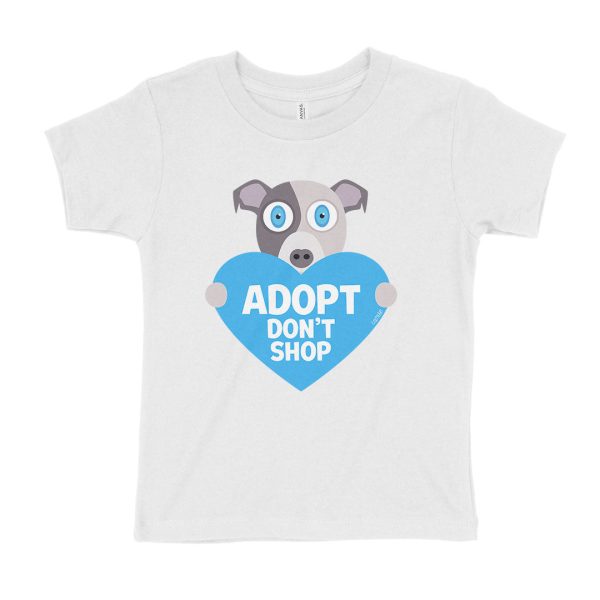 Adopt, Don t Shop.  (Dog with Heart) Kids T-Shirt Fashion