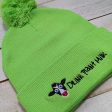 Drink Plant Milk  Embroidered Beanie with Pom-pom, Vegan Message Cow Hat Supply