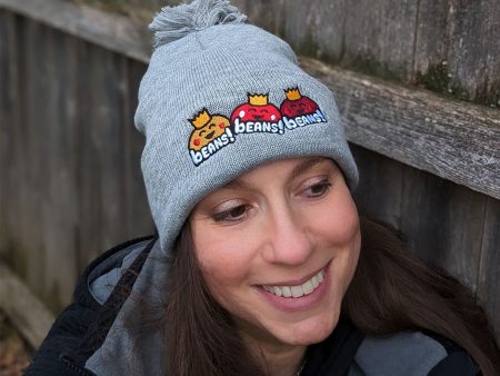 Beans! Beans! Beans!  Embroidered Beanie with Pom-pom Online Hot Sale