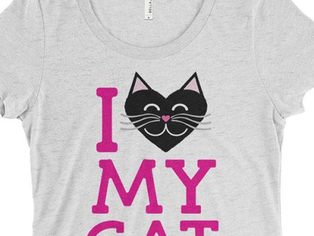 SALE  I Love My Cat  Junior Fitted T-Shirt Fashion