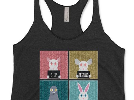 Stop Animal Testing  Tri-blend Racerback Tank Online now