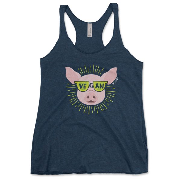 Vegan Sunglasses  Cool Pig - Tri-blend Racerback Tank Supply