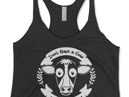 Don t Have a Cow, Have Tofu!  Tri-blend Racerback Vegan Tank Discount