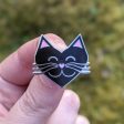 I Love Cats  Black Heart Cat Enamel Pin on Sale