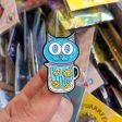 Feeling Refreshed  Silly Blue Cat Enamel Pin Online now