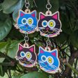 CMYKat  Mismatch Cat Printed Wood Charm Earrings For Cheap