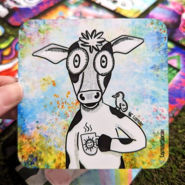 Cow-fee  Art Coaster Cheap