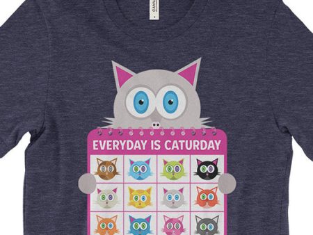 Everyday is Caturday  Unisex Cat T-Shirt Cheap