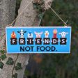 We Are Friends Not Food  Whimsical Animals Large Vegan Wood Sign on Sale