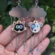 Raining Cats & Dogs - Dangly Printed Wood Charm Earrings Online