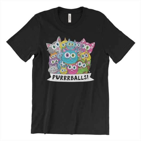 Purrrballs!  Unisex Cat T-Shirt Cheap