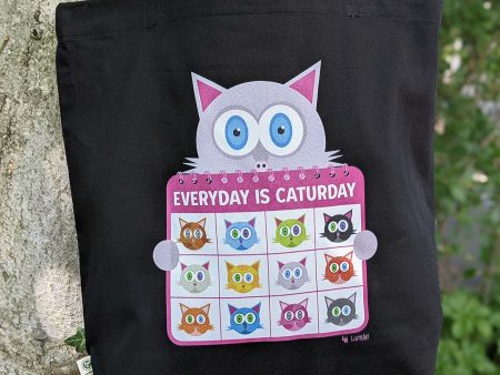 Everyday is Caturday  Organic Cotton Tote Bag For Discount