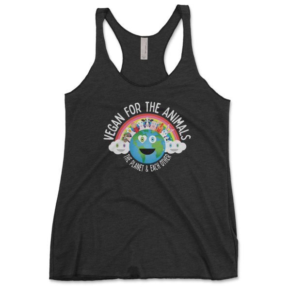 Vegan for Everything  Tri-blend Racerback Tank Hot on Sale