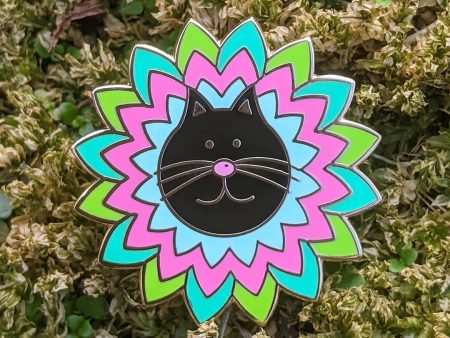 Purrrfect Flower  Cat Enamel Pin Online