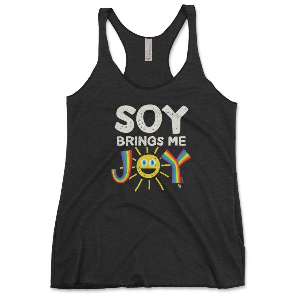 Soy Brings Me Joy  Tri-blend Racerback Vegan Tank Online Hot Sale