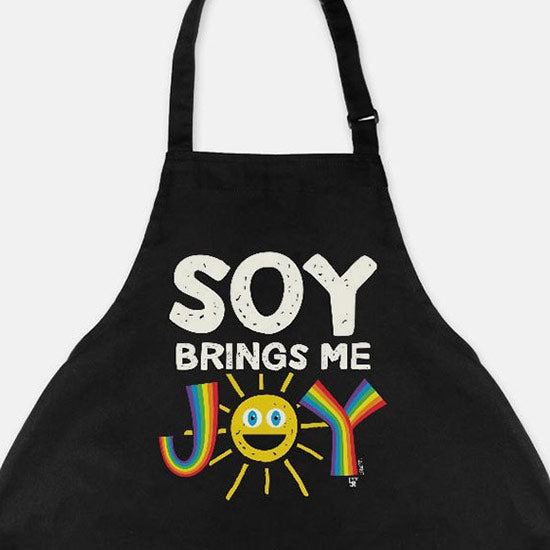 Soy Brings Me Joy  Vegan Kitchen Apron Cheap