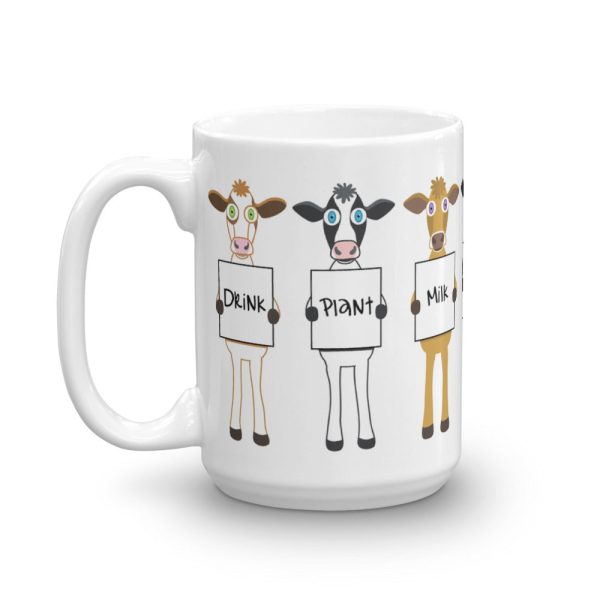 Drink Plant Milk  Large Vegan Cow Coffee Mug Fashion