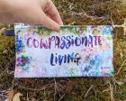 Cowpassionate Living - Pink Cow Vintage Pop  Small Zipper Pouch - Pencil Case - Vegan Makeup Bag Hot on Sale