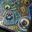 Googly Eyed Monster Friends - Mixed Media Art on Wood For Sale