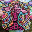 Doodle Pop Pink Cow  Art Coaster For Sale