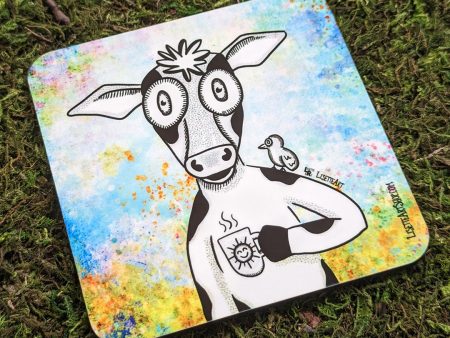 Cow-fee  Art Coaster Cheap