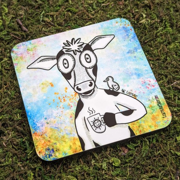 Cow-fee  Art Coaster Cheap