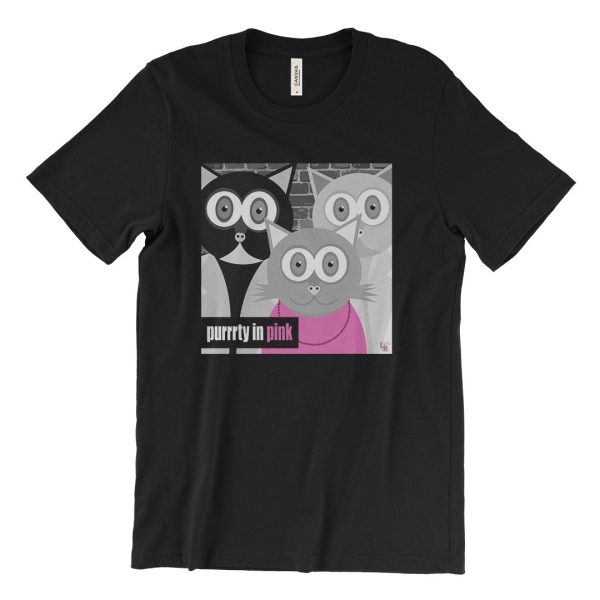 Purrrty in Pink  80 s Parody Unisex Cat T-Shirt Hot on Sale