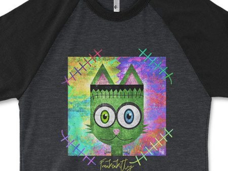 SALE  Frankenkitty  Unisex Raglan Frankenstein Cat Shirt For Discount