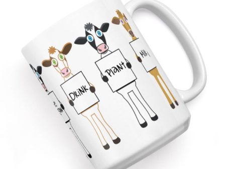 Drink Plant Milk  Large Vegan Cow Coffee Mug Fashion