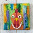 Classy Chick - Miniature Mixed Media Art, Chicken Portrait Online Hot Sale