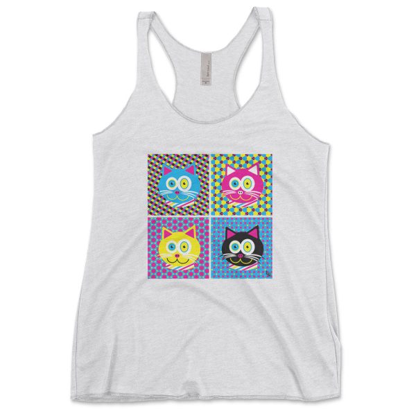 CMYKat - 2x2  Tri-blend Racerback Cat Tank Online now