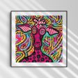 Doodle Pop Pink Cow  Art Print Discount