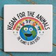 Vegan for Everything  Cute Animals Square Stone Coaster Online