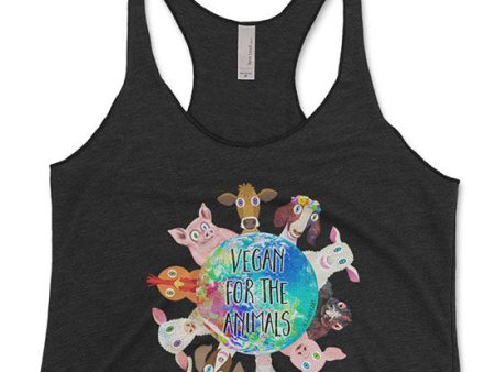 Vegan for the Animals  Tri-blend Racerback Tank For Sale