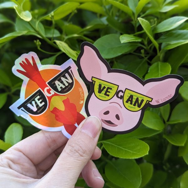 Vegan Sunglasses  Cool Pig Car Magnet, Fridge Magnet Supply