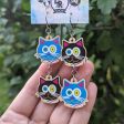 CMYKat  Mismatch Cat Printed Wood Charm Earrings For Cheap