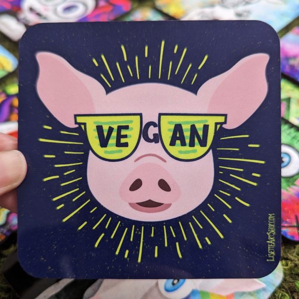 Vegan Sunglasses  Cool Pig Coaster For Cheap