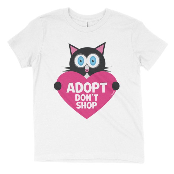 Adopt, Don t Shop.  (cat with heart) Kids Youth T-Shirt Cheap