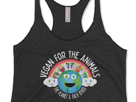 Vegan for Everything  Tri-blend Racerback Tank Hot on Sale