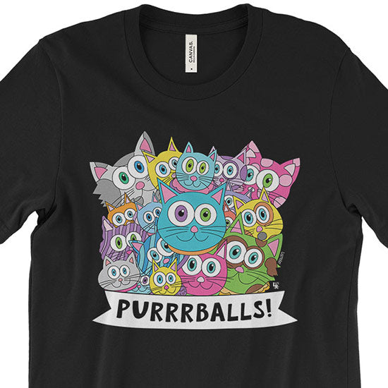 Purrrballs!  Unisex Cat T-Shirt Cheap