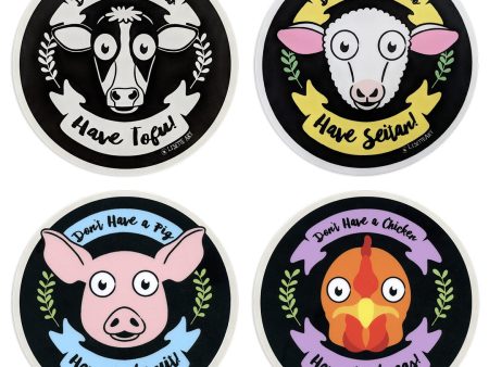 Don t Have a Cow, Lamb, Pig, Chicken. Have Vegan Food!  Vinyl Bumper Sticker Set Sale