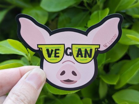 Vegan Sunglasses  Cool Pig Car Magnet, Fridge Magnet Supply