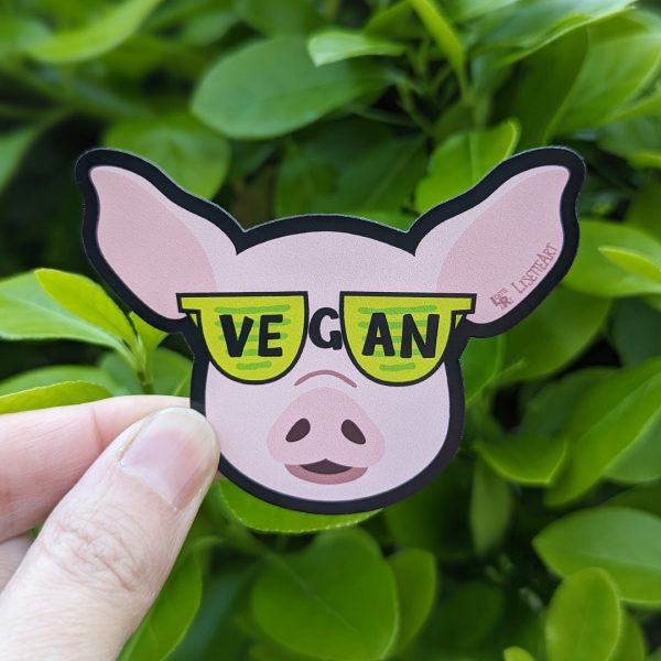 Vegan Sunglasses  Cool Pig Car Magnet, Fridge Magnet Supply