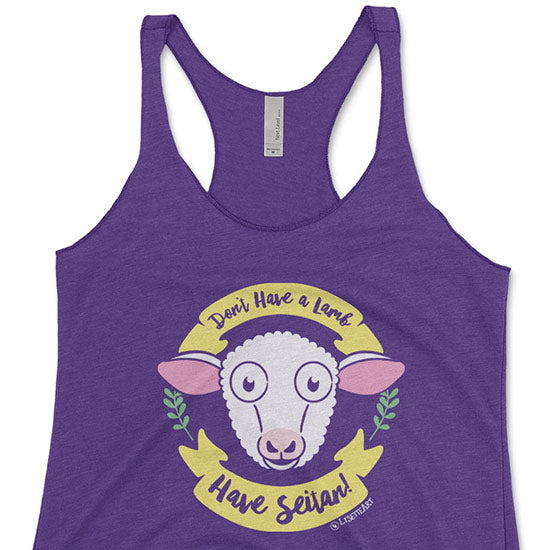 Don t Have a Lamb, Have Seitan!  Tri-blend Racerback Vegan Tank For Discount