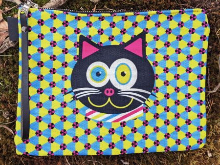 CMYKat  Large Zipper Pouch - Vegan Cat Clutch Sale