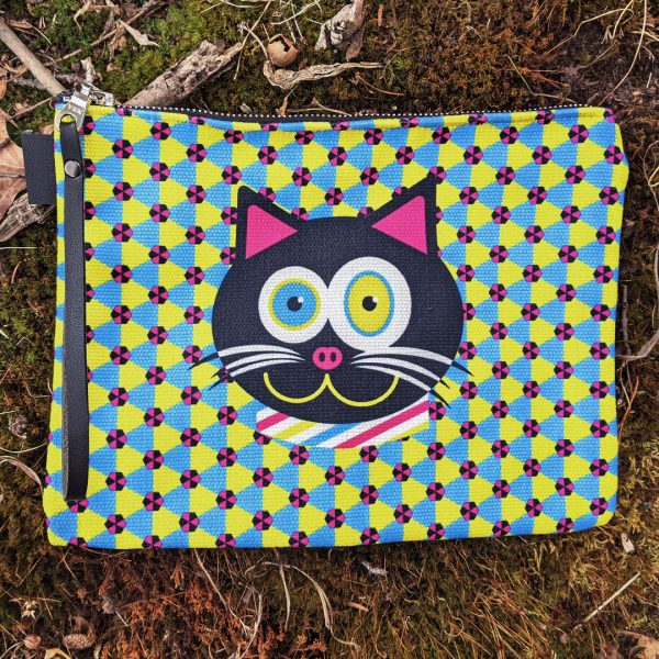 CMYKat  Large Zipper Pouch - Vegan Cat Clutch Sale